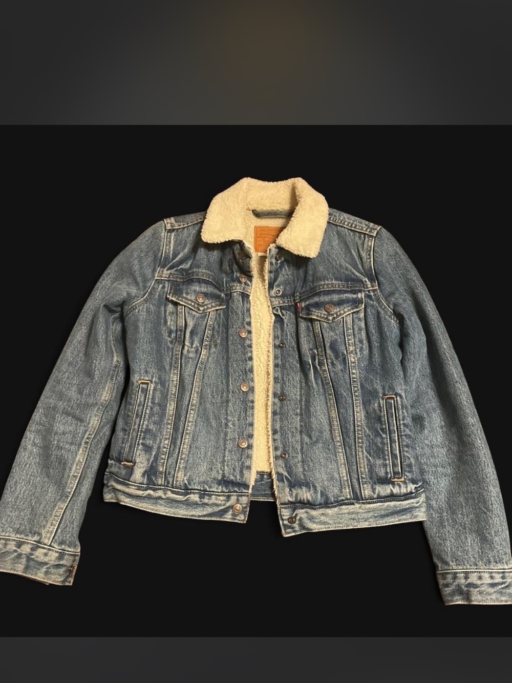 Levi's Blue Denim Sherpa Collar Jacket